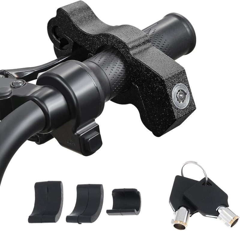 Windance Motorcycle Anti Theft Lock,Heavy Duty Front Brake Lock,Throttle Grip Clutch Brake Lever Handlebar Protection (Black, L) - Image 1